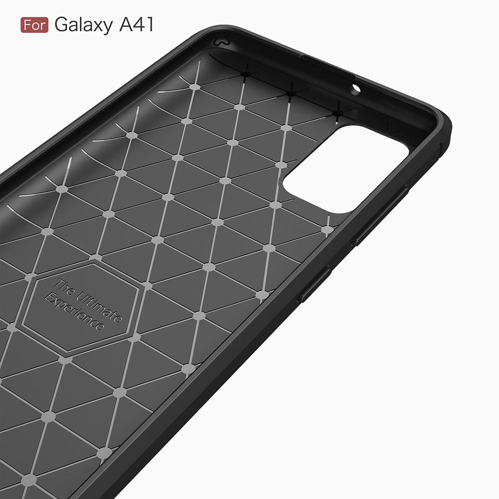 Samsung Galaxy A41 Hülle TPU Brushed Schwarz
