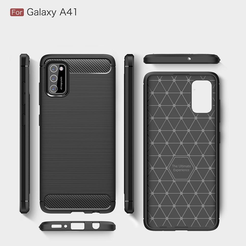 Samsung Galaxy A41 Hülle TPU Brushed Schwarz