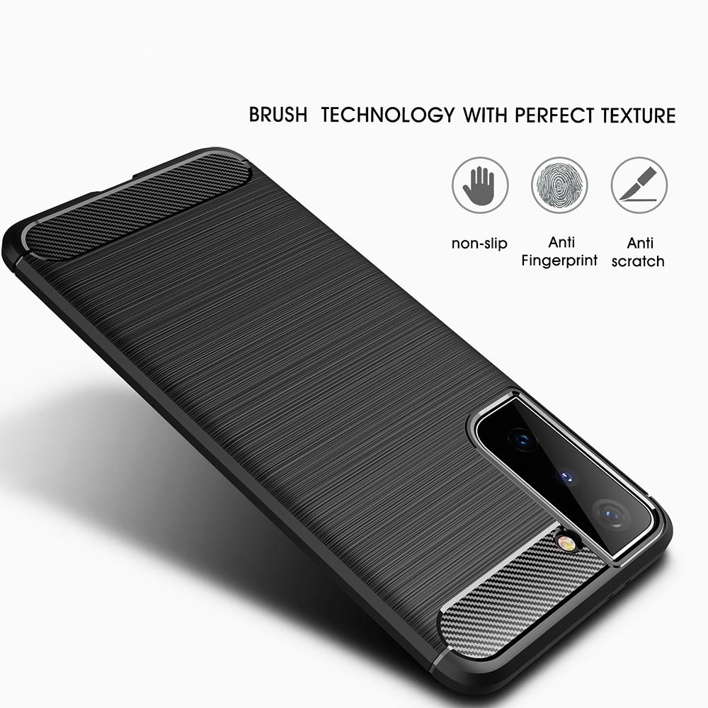 Samsung Galaxy S21 Hülle TPU Brushed Schwarz