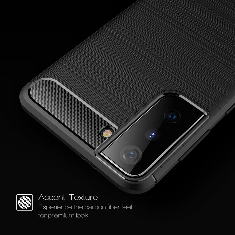 Samsung Galaxy S21 Hülle TPU Brushed Schwarz