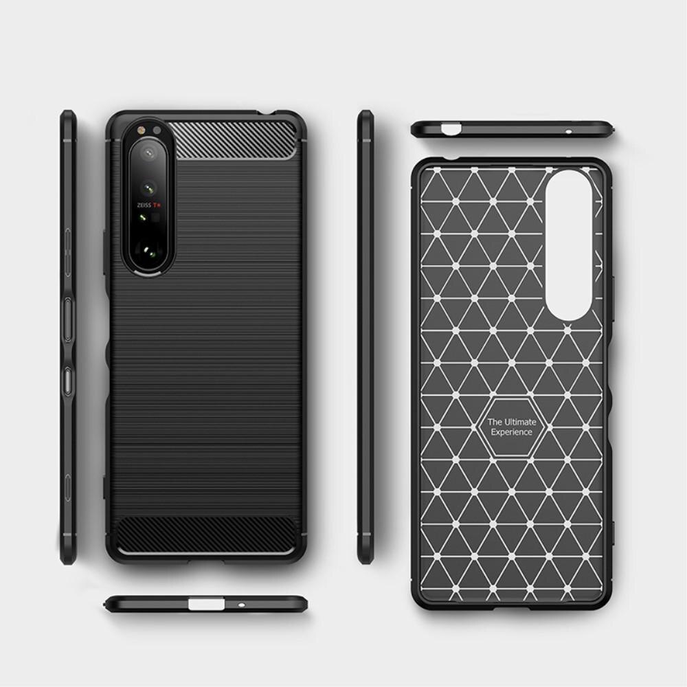 Sony Xperia 1 III Hülle TPU Brushed Schwarz