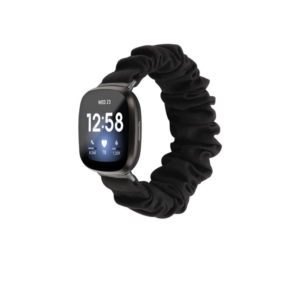 Fitbit Versa 3/Sense Scrunchie Armband Schwarz