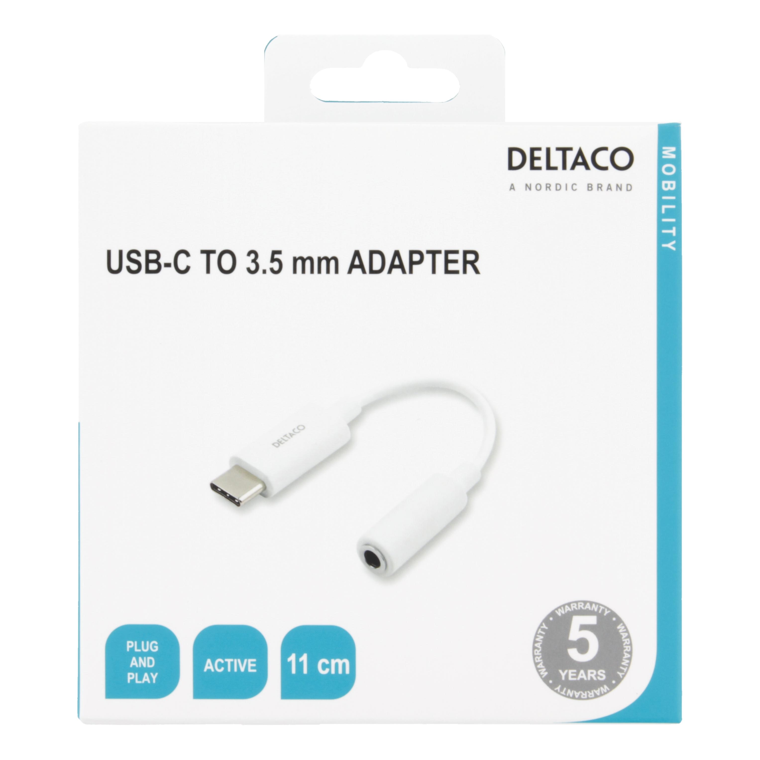 USB C zu 3.5mm Klinke DAC Adapter USB-C Weiß