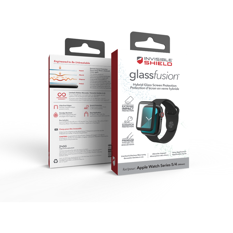 InvisibleShield GlassFusion Apple Watch 44 mm Schwarz